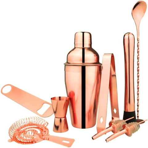 Olmecs Rose Gold Shade Bartender Kit 11-Piece Cocktail Shaker-Muddler for Cocktails 25oz