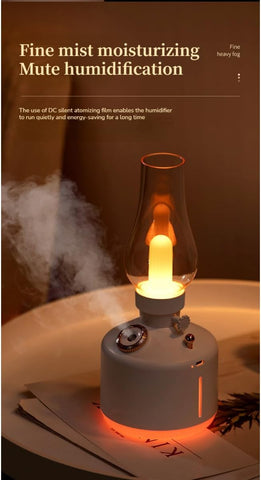 Retro Air Humidifier Vintage  Night Lamp Nano Mist Sprayer Aromatherapy Diffuser