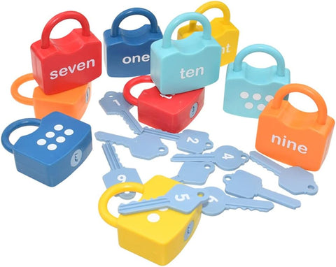 20PCS Kids Learning Locks with Keys Numbers Matching & Counting