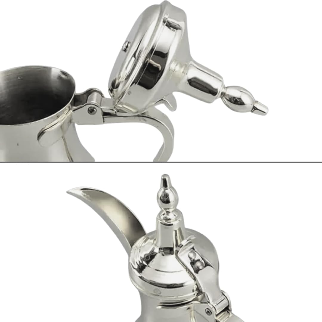 Liying Stainless Steel Arabic Coffee Pot 12 oz, Stovetop safe (Silver)…