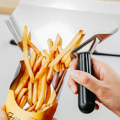 Chips Scoop, Stainless Steel Desserts Scooper Portable Popcorn Bagger Multi-Functional Thicken French Fry Bagger Scoop