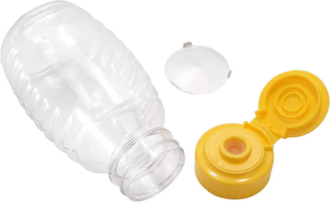 Willow 380ml Empty Plastic Honey Bottles Flip Top Squeeze Honey Jars Dispenser Squeezable Honey Containers for Syrups, Ketchup, Mayonnaise, Salad Dressing Pack of 12