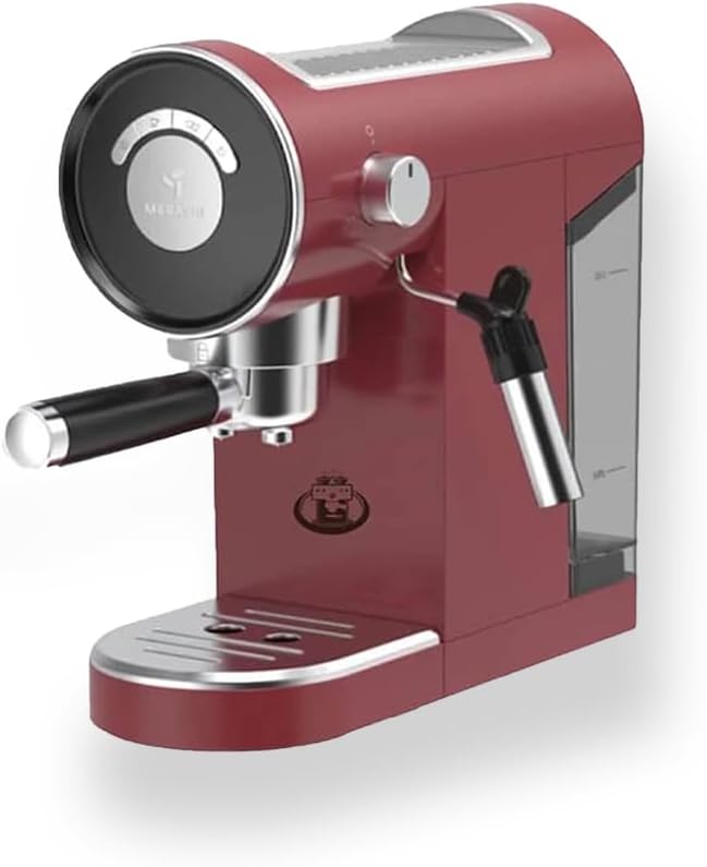 MEBASHI Espresso Coffee Machine - 0.9L, 20 Bar (ME-ECM2032)(1150-1360W) (Black/Red/Silver)