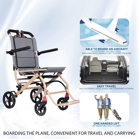 Ultralight Foldable Transport Wheelchair – Portable Travel Wheelchair