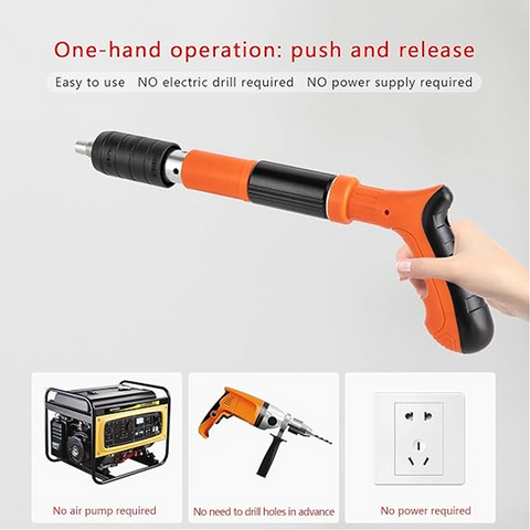 Powerful Concrete Nail Gun Mini Retainer 5 Adjustable Gears Manual Concrete Nail Gun