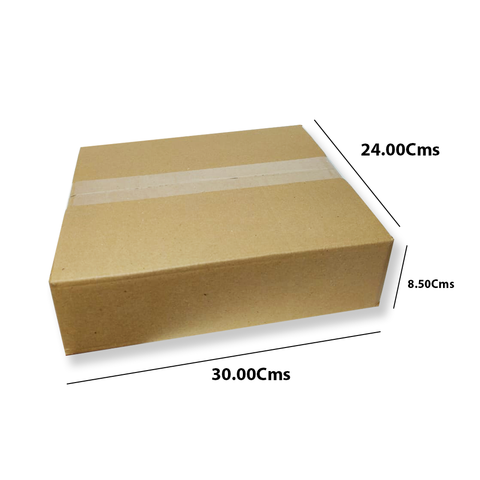 Kraft Corrugated E Flute Carton 30x24x8.5 Cm – (12pc Pack) - Willow