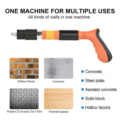 Powerful Concrete Nail Gun Mini Retainer 5 Adjustable Gears Manual Concrete Nail Gun
