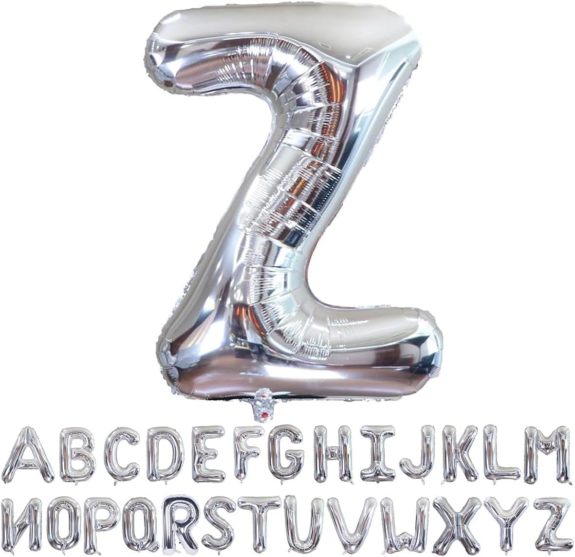 Willow 40 Inch Large Helium Silver Letter for Birthday Party Anniversary Valentine's Day Supplies