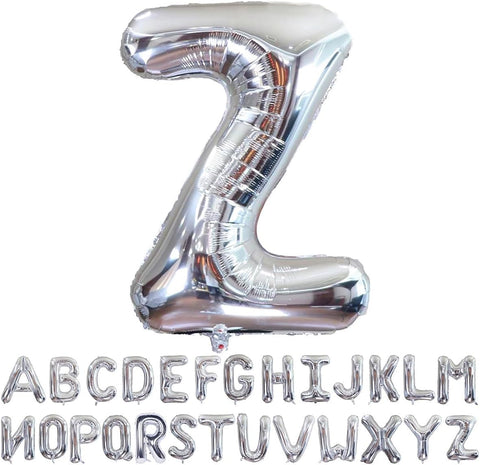 Willow 40 Inch Large Helium Silver Letter for Birthday Party Anniversary Valentine's Day Supplies