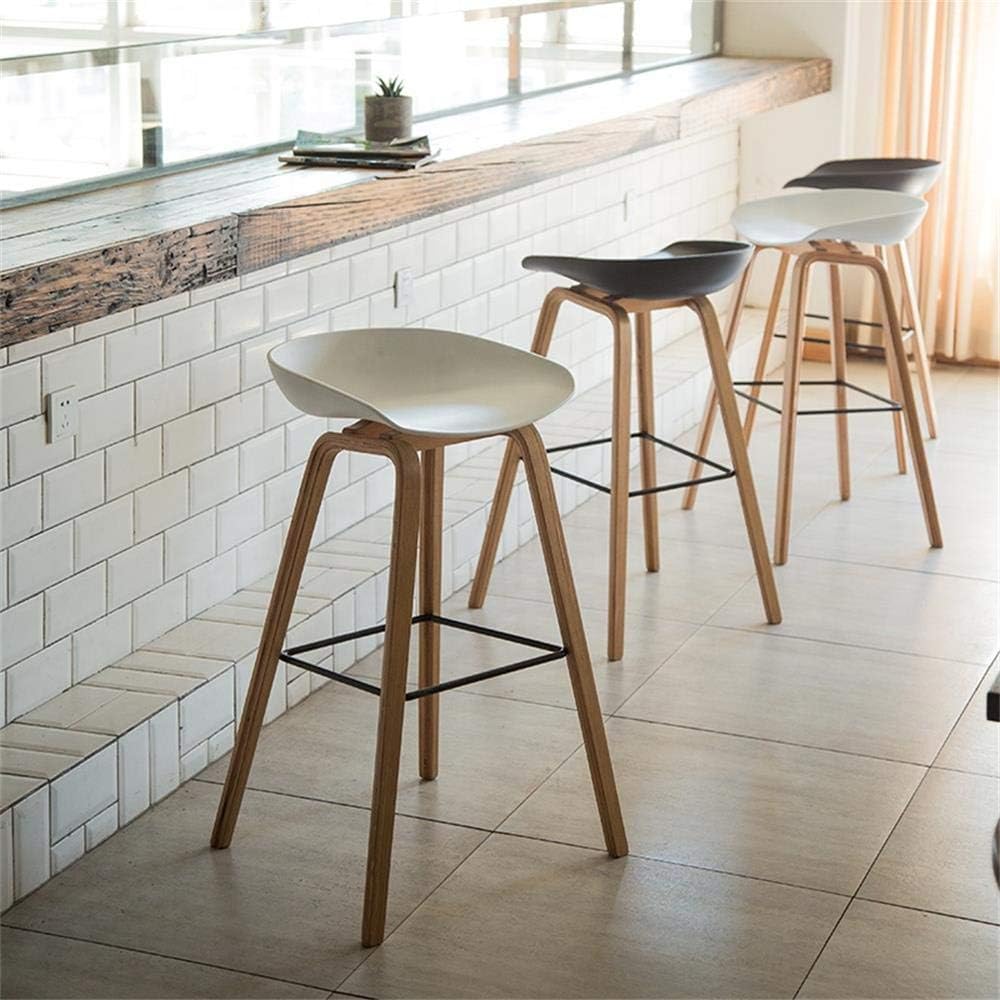 Olmecs Plastic Counter High Chair Modern Barstool for Bar Table Wooden (white, black)