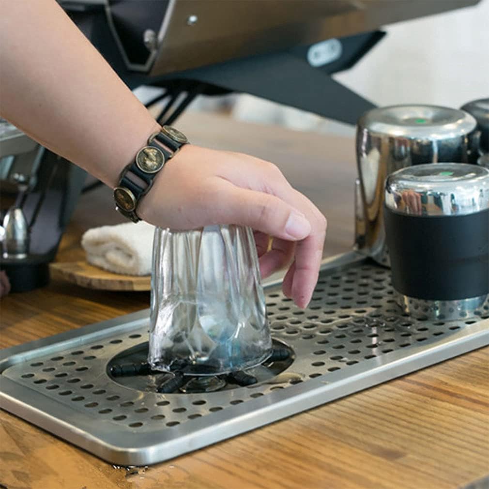 Pitcher Rinser, Espresso Rinser, Drain and Drip Tray, Stainless Steel Sink Bar Glass Rinser, Cup Washer