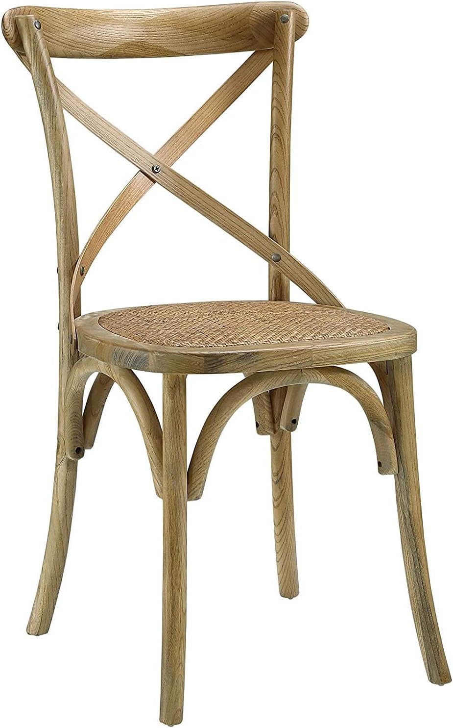 Olmecs Stackable Solid Wood Dining Chair for Kitchen (Light Brown)