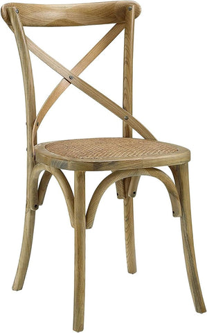 Olmecs Stackable Solid Wood Dining Chair for Kitchen (Light Brown)