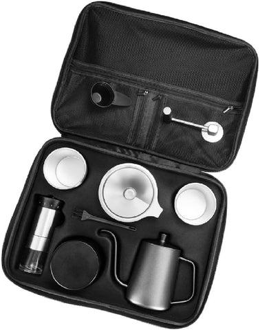 Premium Portable Pour-Over Coffee Maker Set – Complete Travel Brewing Kit for Coffee Enthusiasts (5 Pcs Set)