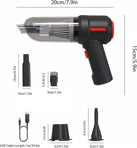 High Suction Car Vacuum Cleaner for Keyboard & Pet Hair Cleaning (Handheld Vacuum)
