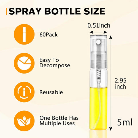 Willow 36Pcs Clear Glass Perfume Spray Bottle  (10ml / 5ml)