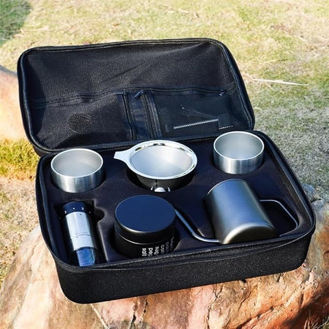 Premium Portable Pour-Over Coffee Maker Set – Complete Travel Brewing Kit for Coffee Enthusiasts (8 Pcs Set)