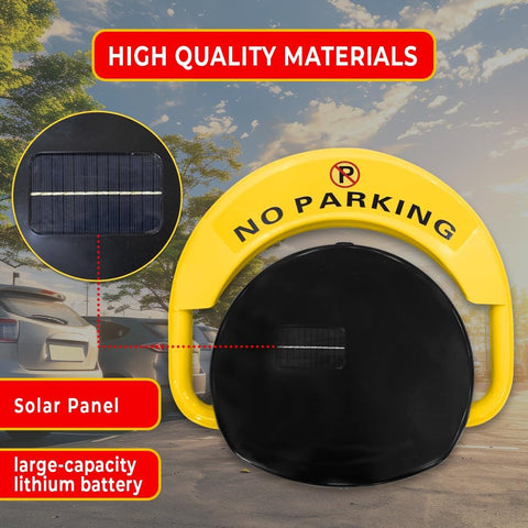 Olmecs Solar Parking Barrier With Remote Control | Anti Interface Car Parking Barrier - Yellow & Black