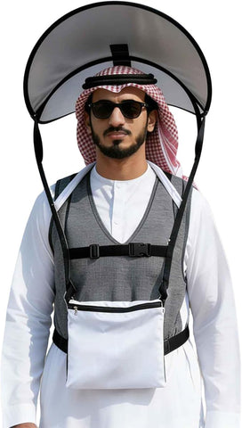 Handsfree Umbrella Hat for Hajj, Umrah & Outdoor Fishing Hiking Camping Cycling Mountaineering