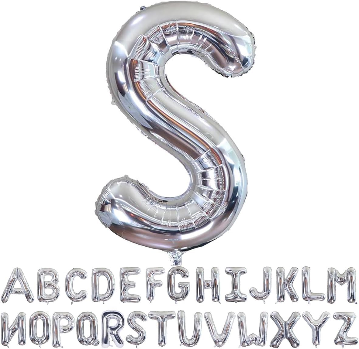 Willow 40 Inch Large Helium Silver Letter for Birthday Party Anniversary Valentine's Day Supplies