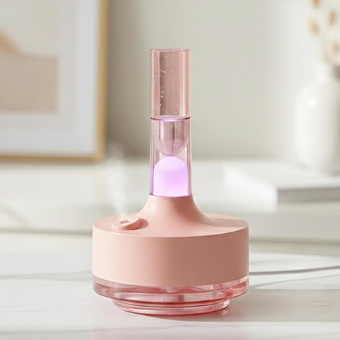 Portable Cool Mist-Pink Humidifier with LED Night Light