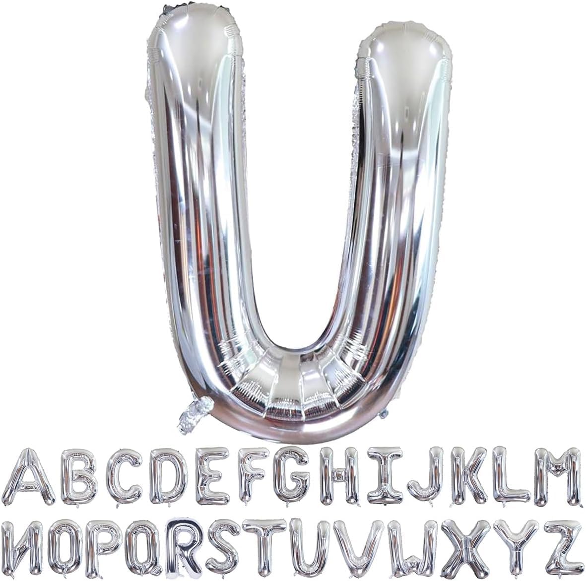 Willow 40 Inch Large Helium Silver Letter for Birthday Party Anniversary Valentine's Day Supplies