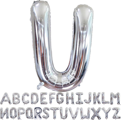 Willow 40 Inch Large Helium Silver Letter for Birthday Party Anniversary Valentine's Day Supplies