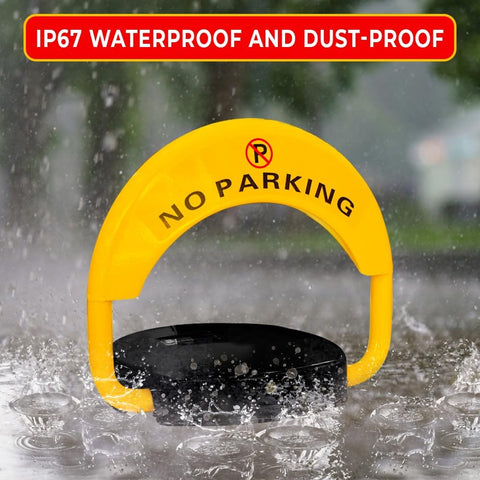 Olmecs Solar Parking Barrier With Remote Control | Anti Interface Car Parking Barrier - Yellow & Black