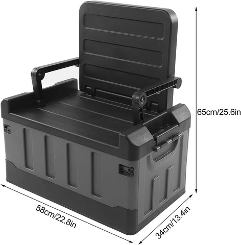 Camping Plastic Storage Box with Lids 60L, Storage Containers Stackable Plastic Bins for Home & Office Organization