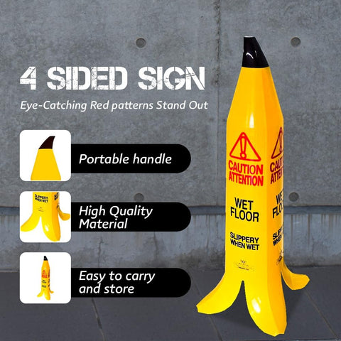 Olmecs Wet Floor Banana Cones -90CM | Banana-Shaped Wet Floor Cone (1)