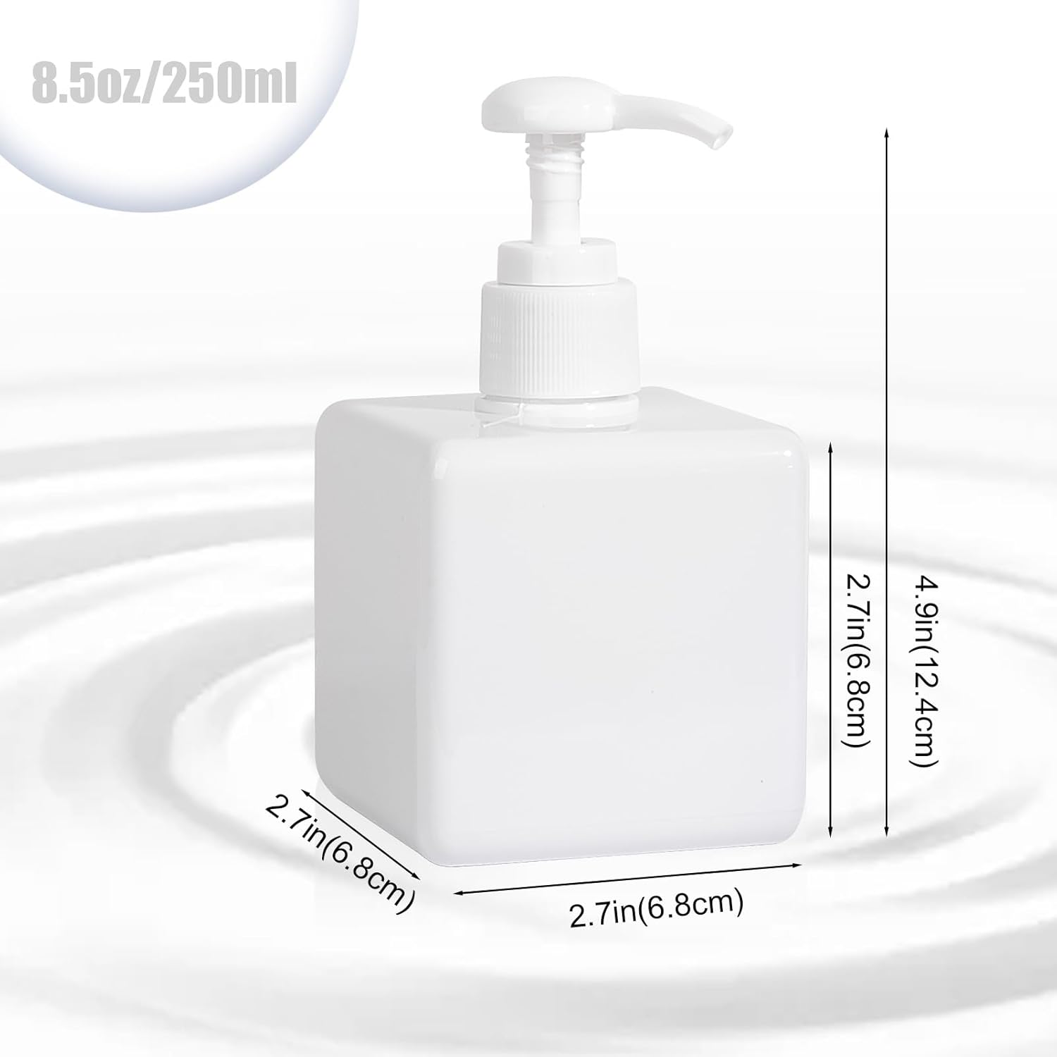 Willow 250ml Refillable Plastic Empty Lotion Soap Dispenser Liquid Container for Shampoo or Body Wash (240 Pcs / Ctn)