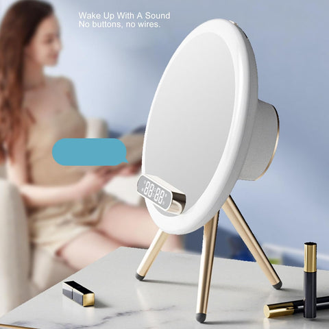 Q6 New LED Makeup Mirror with Bluetooth Speaker, Phone Stand and Charging