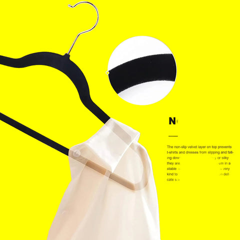 Willow 100-Pack Clothes Hangers 45cm Velvet Coat Hangers Non-Slip Space Saving Hangers Adult Hangers ... (Black)