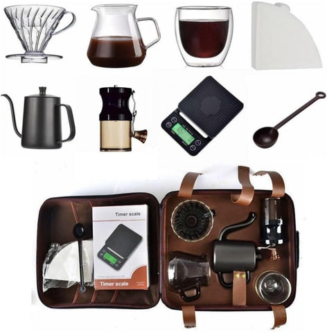 V60 Coffee Maker Set，pour over coffee kit with Portable Carry Case