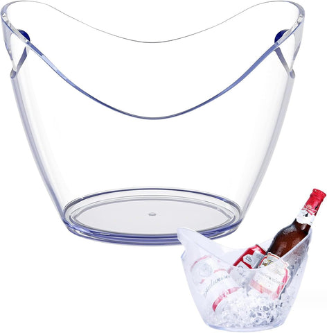 Party Beverage Tub Clear Acrylic Food Grade Ice Bucket,  (27x20x19 Cms)