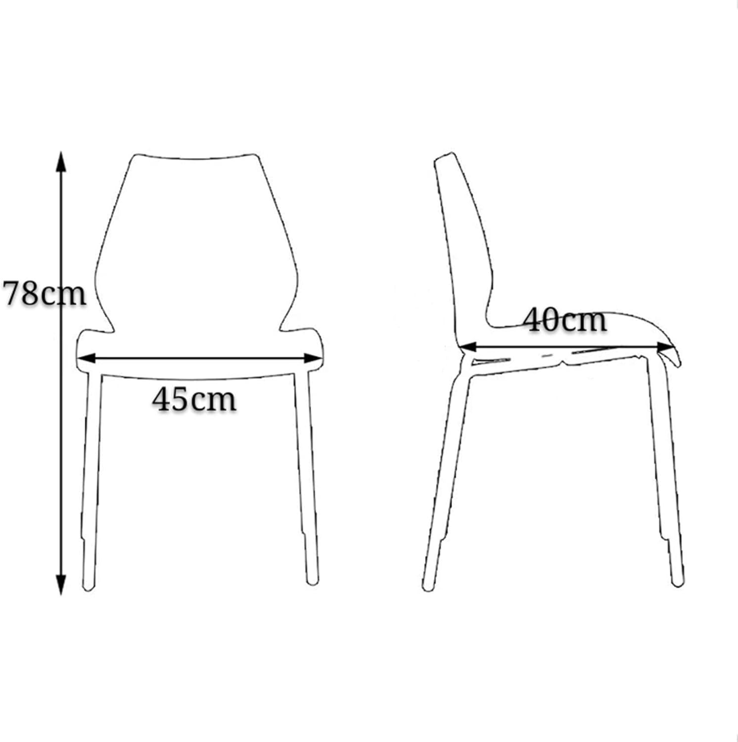 Olmecs Set of 2 Plastic Stackable Chair Metal leg Outdoor