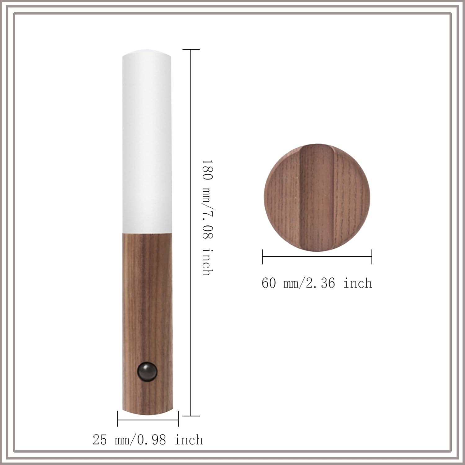Indoor LED Night Light with Motion Sensor Wooden Wall Light Magnetic USB - Olmecs