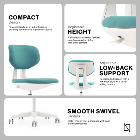 NAVO PLUTO, Small Office Chair,Compact Home Office Desk Chair