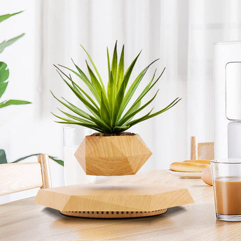 Levitating Plant Pot, Magnetic Levitation Flower Pot Rotating Planters Suspension Floating Plant