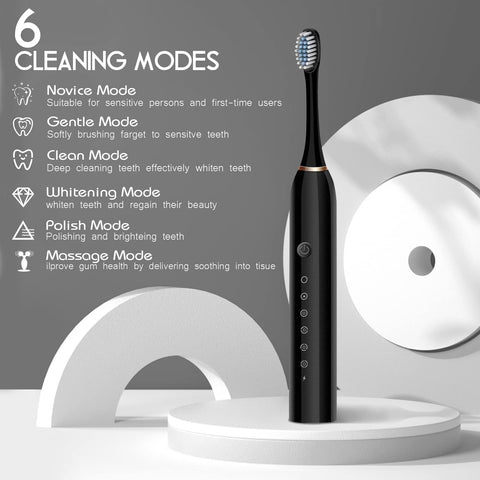 Necomi Sonic Electric Toothbrushes, USB Rechargeable Ultrasonic Tooth Brush with 4 Brush Heads