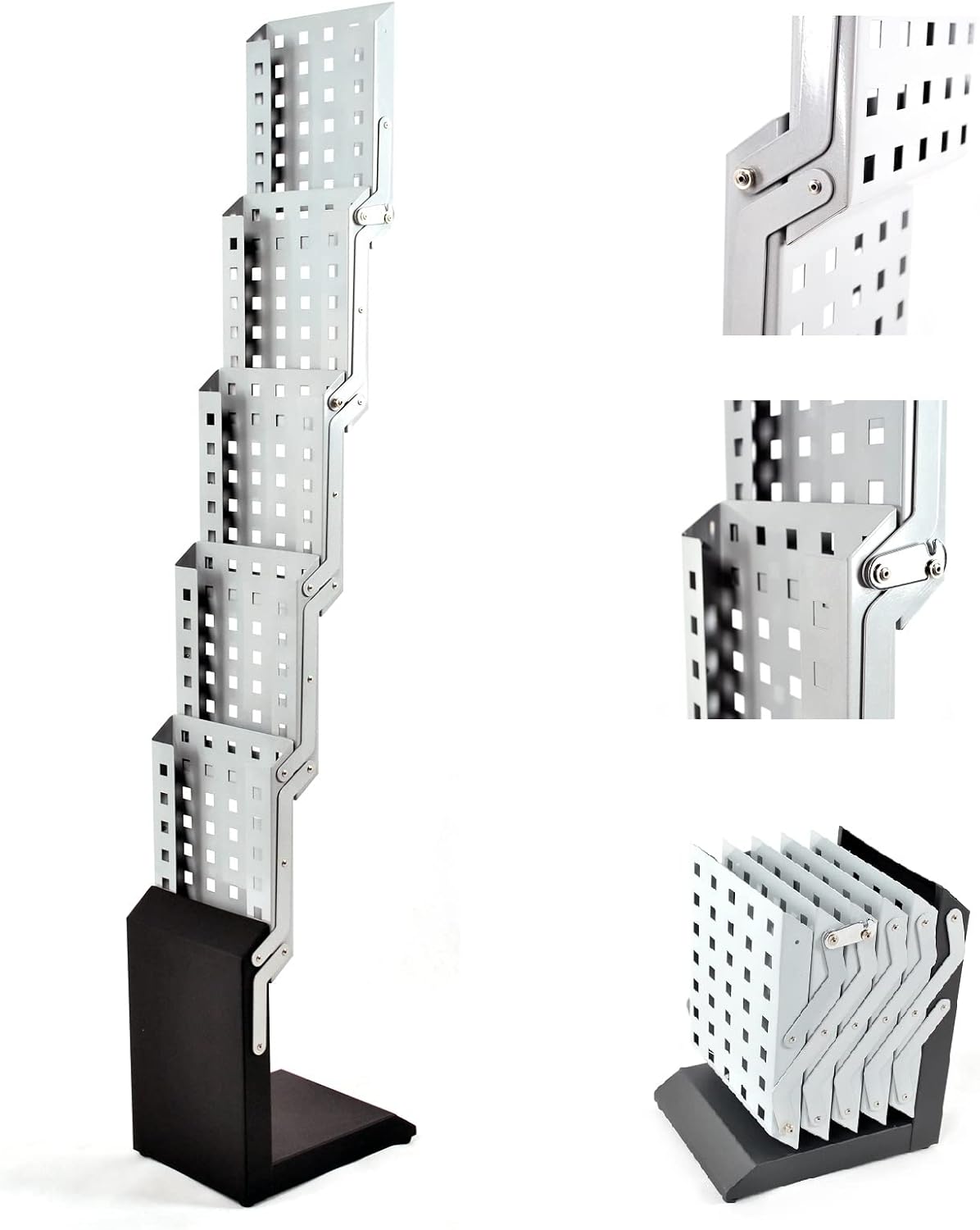 Heavy Duty Aluminum Show Rack Display Portable 5 Pockets Brochure Rack ...
