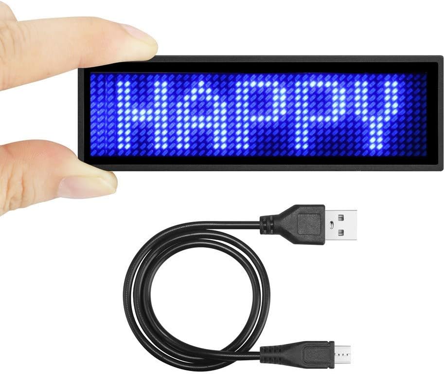 Olmecs Wireless LED Name Tag, Cellphone Programmable Rechargeable Business Badges