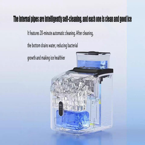 Countertop Ice Maker Machine, 20kg Daily Output, 160W | Makes Ice in 8-15 Min, LCD Display, Self-Cleaning Function, Adjustable Ice Thickness