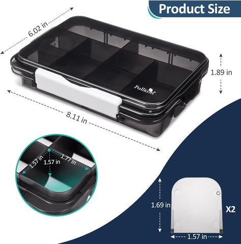Fullicon Daily Travel Moisture Proof Medicine Box with 12 Extra Large Compartment, Pill Organizer with 3 Secured Buckles