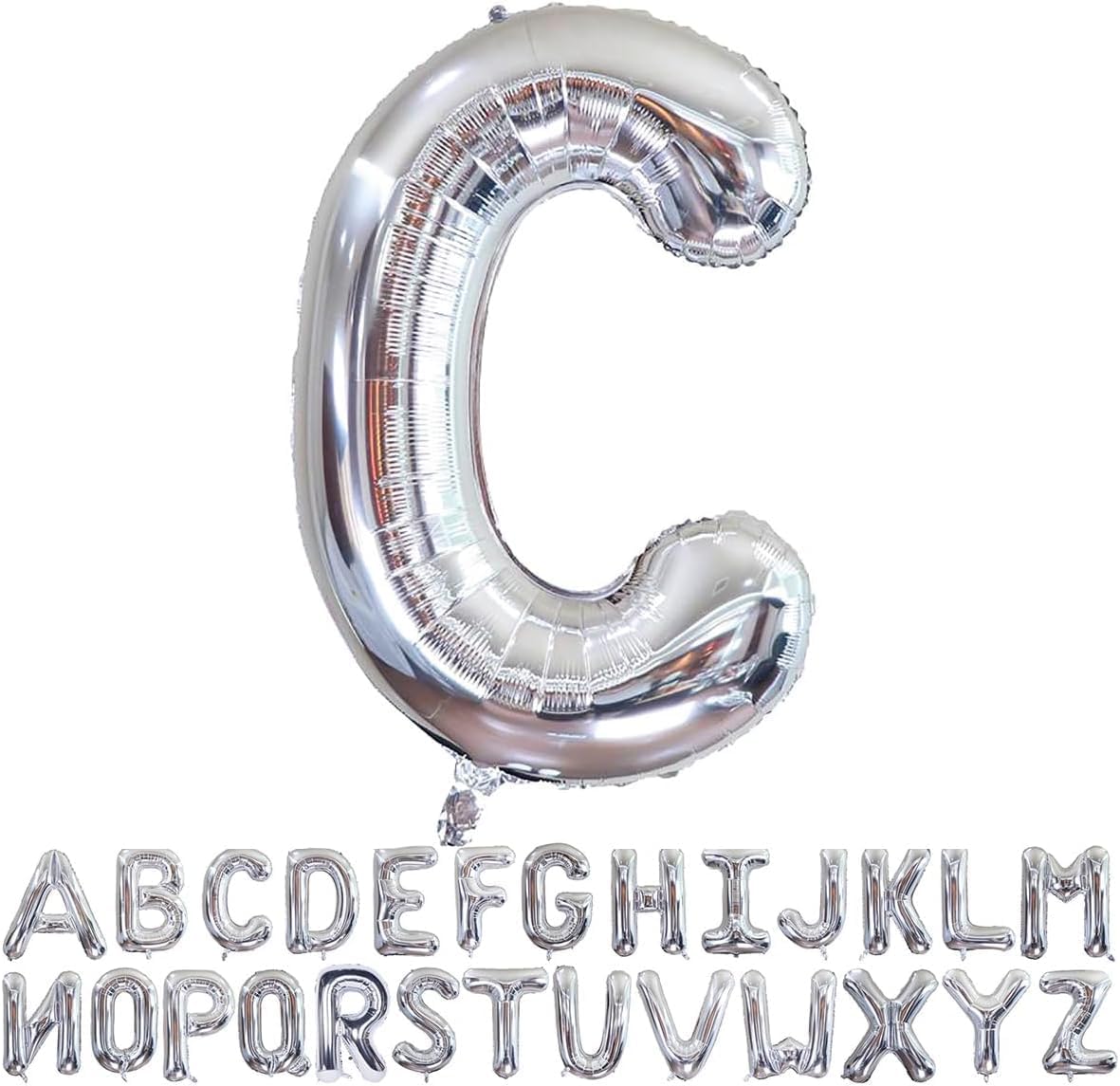 Willow 40 Inch Large Helium Silver Letter for Birthday Party Anniversary Valentine's Day Supplies