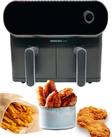 MEBASHI Air Fryer Dual Basket - LED Display 1700W