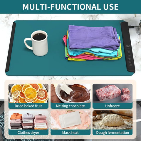 Olmecs Premium Electric Food Warming Mat, Foldable Silicone Warming Tray