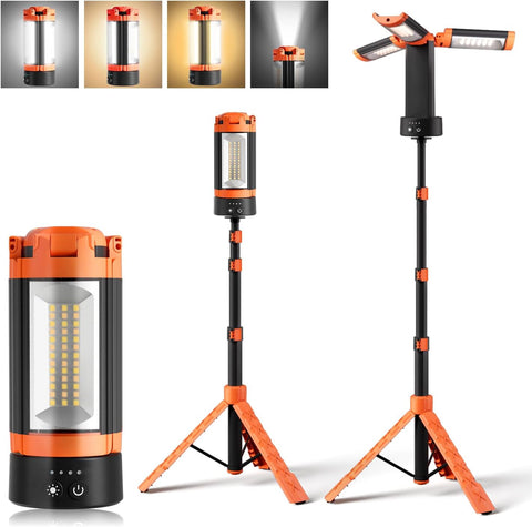 Rechargeable 10000 Mah Camping Light with Stand, Telescoping Camping Light for Power Outages