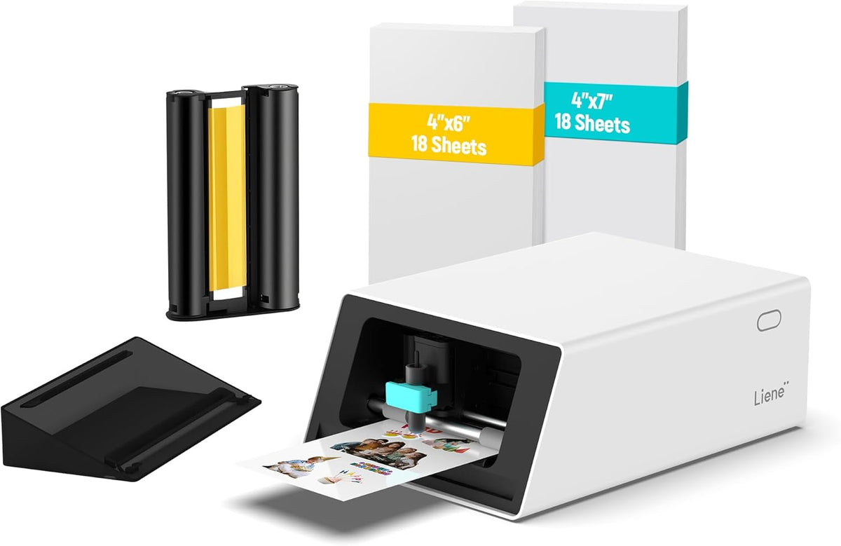 Liene PixCut S1 All-in-One Photo Printer, Sticker Printer and Cutting Machine Sticker Cutter | W/Ink Cartridge | 72 Sheets