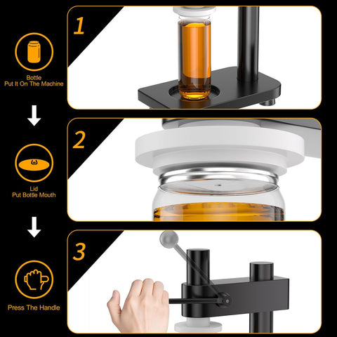 Manual Can Sealer Machine for Bottles & Aluminum Cans - Adjustable Height Home & Commercial